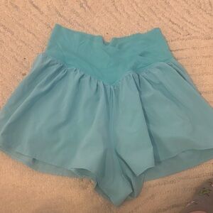 Elegant Aqua High-Waisted Skorts